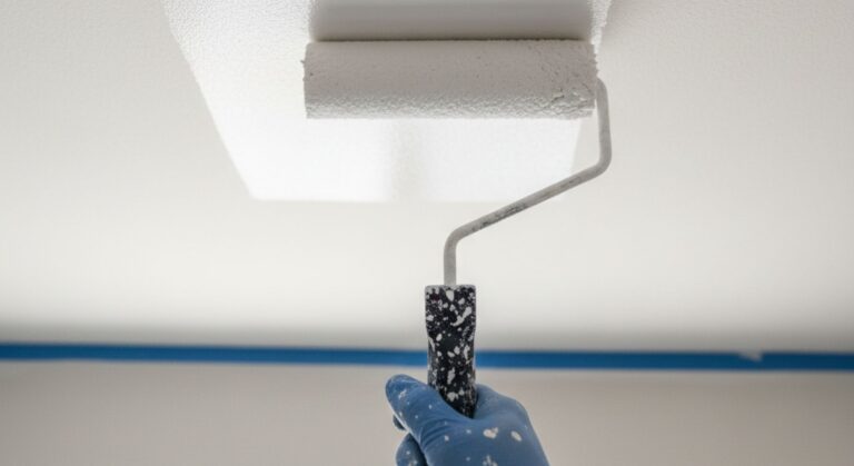 Freshly painted ceiling in a residential home in Katy, Texas.