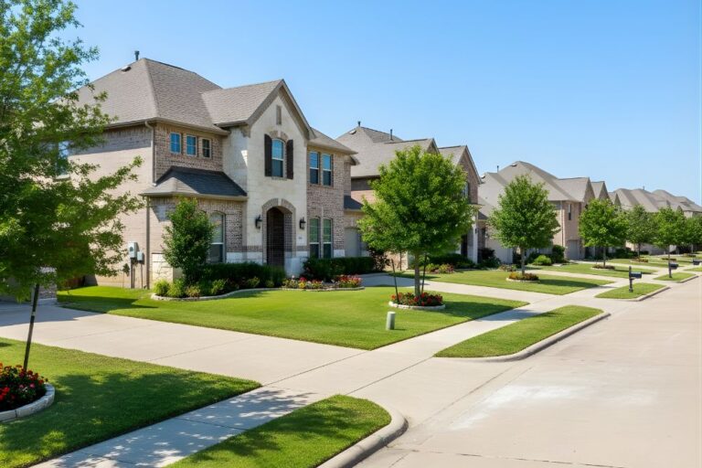 Well-maintained suburban homes in the Cinco Ranch community of Katy, Texas.