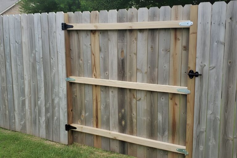 Fence and Gate Repair-Completed fence and gate repair at a residential property in Katy, Texas.
