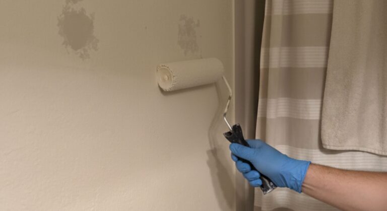 Freshly painted interior wall in a residential home in Katy, Texas.