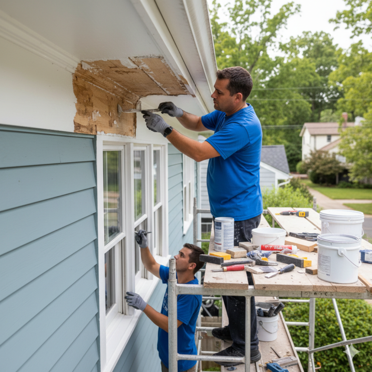 Professional Wood Rot Repair improving exterior wood strength and appearance