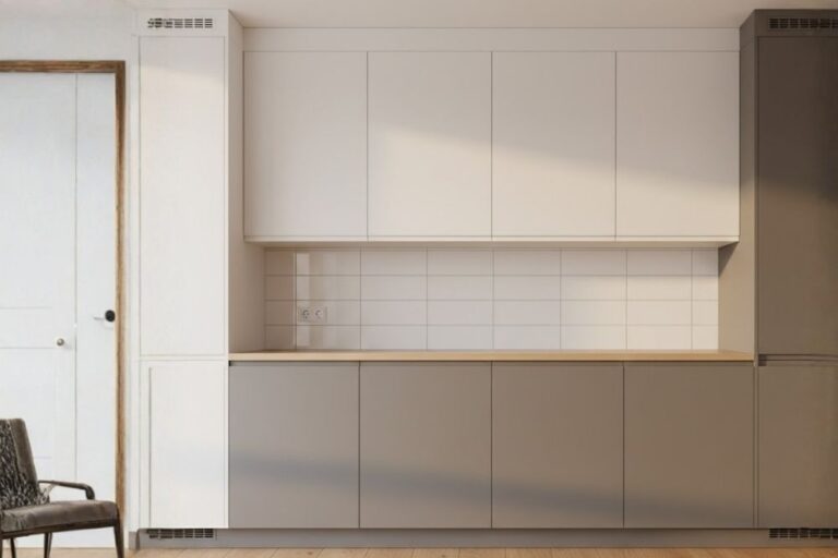 Kitchen or bathroom cabinet doors professionally aligned for smooth and even operation in a Katy, Texas home.